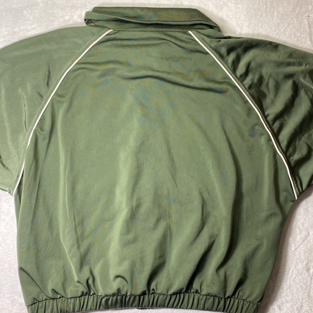 Adidas ✨ Green White Cropped Track Jacket Women’s Size Small - Picture 4 of 9